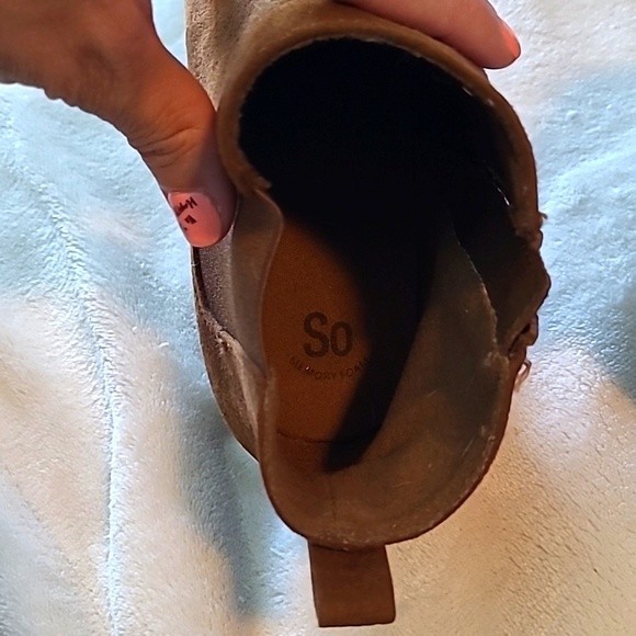 Womens Brown Faux Suede Ankle Boots Size 7 Zip Up Boho Fall Winter Booties - Picture 4 of 8